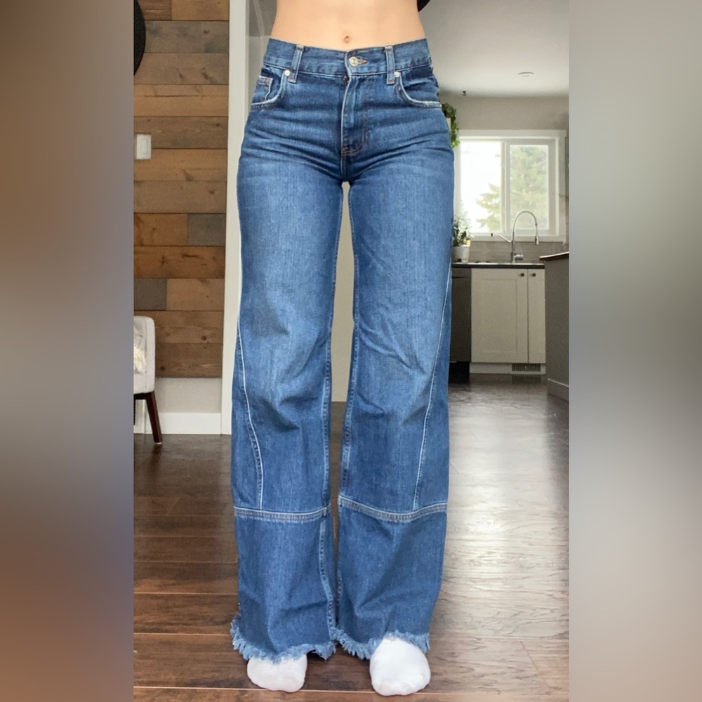 Flared low rise mango jeans